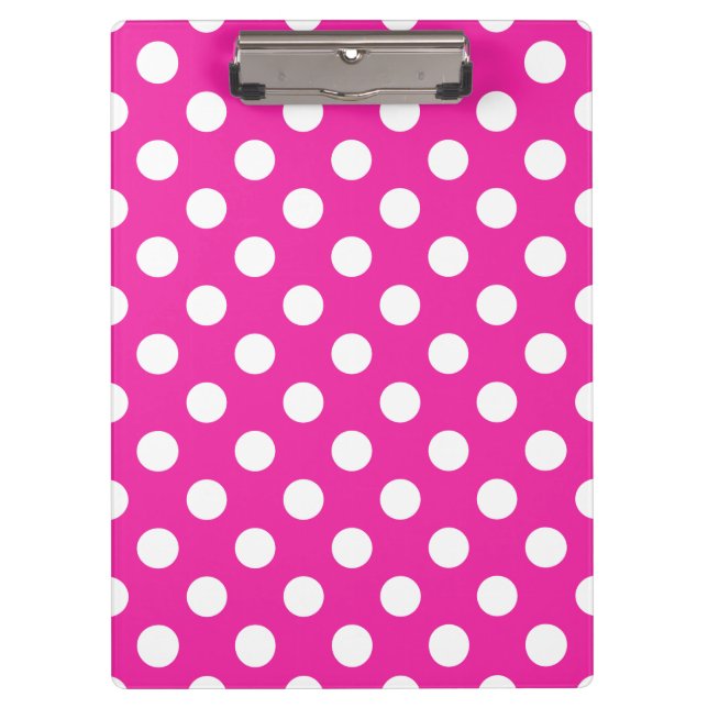 Porte-bloc Pois blancs sur fuchsia (Devant)