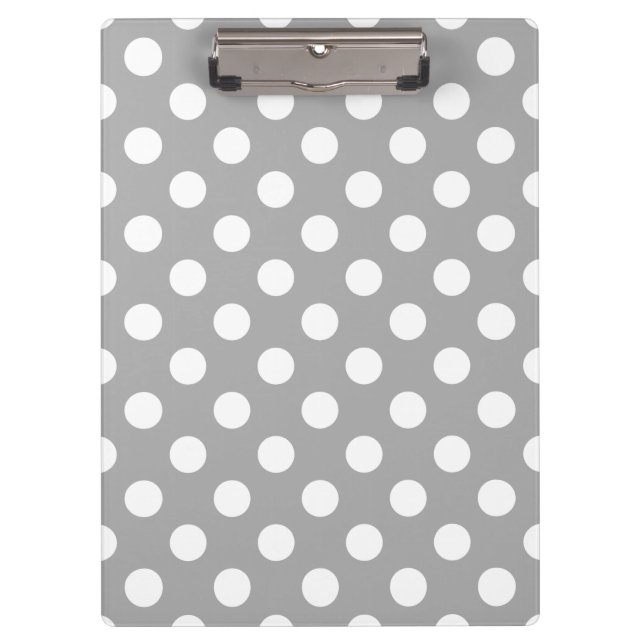 Porte-bloc Pois blancs sur gris (Devant)