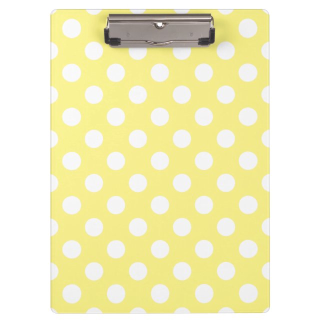 Porte-bloc Pois blancs sur jaune citron (Devant)