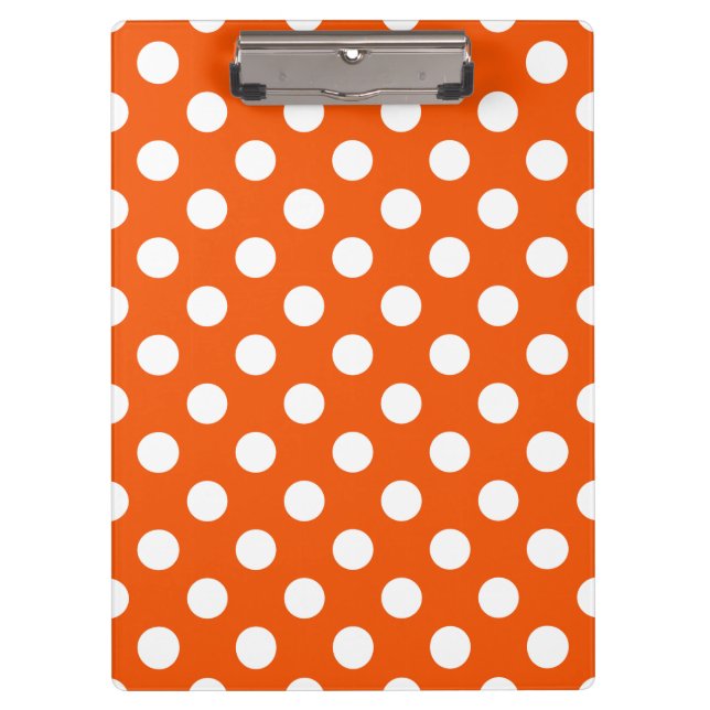 Porte-bloc Pois blancs sur orange (Devant)