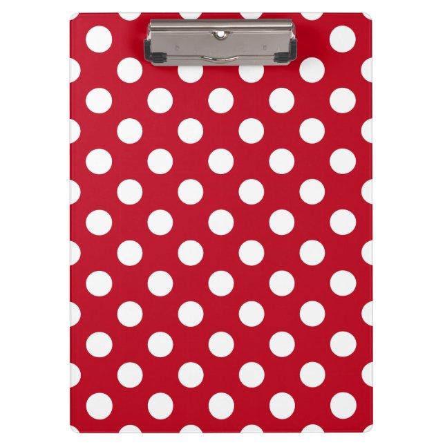 Porte-bloc Pois blancs sur rouge (Devant)