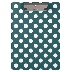 Porte-bloc Pois blancs sur turquoise