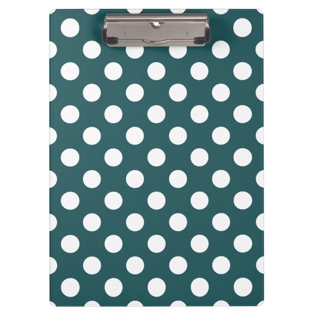 Porte-bloc Pois blancs sur turquoise (Devant)