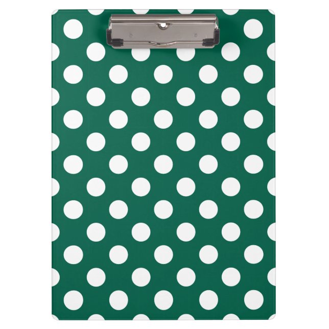 Porte-bloc Pois blancs sur vert sauge (Devant)