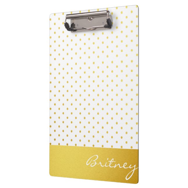 Porte-bloc Pois d'or et monogramme - coutume (Gauche)