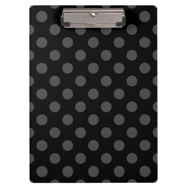 Porte-bloc Pois gris sur noir (Devant)