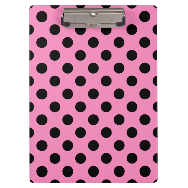 Porte-bloc Pois noirs en rose (Devant)