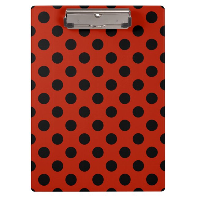 Porte-bloc Pois noirs en rouge (Devant)