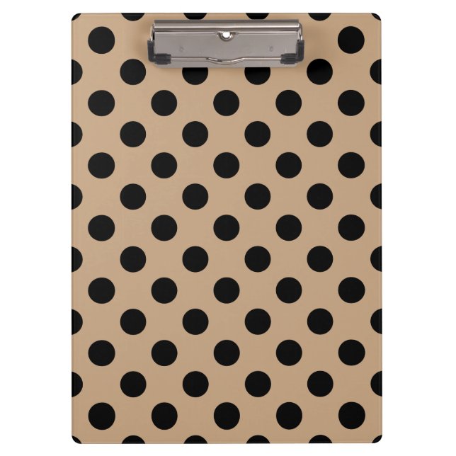 Porte-bloc Pois noirs sur beige (Devant)