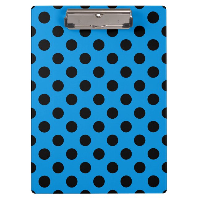 Porte-bloc Pois noirs sur bleu ciel (Devant)