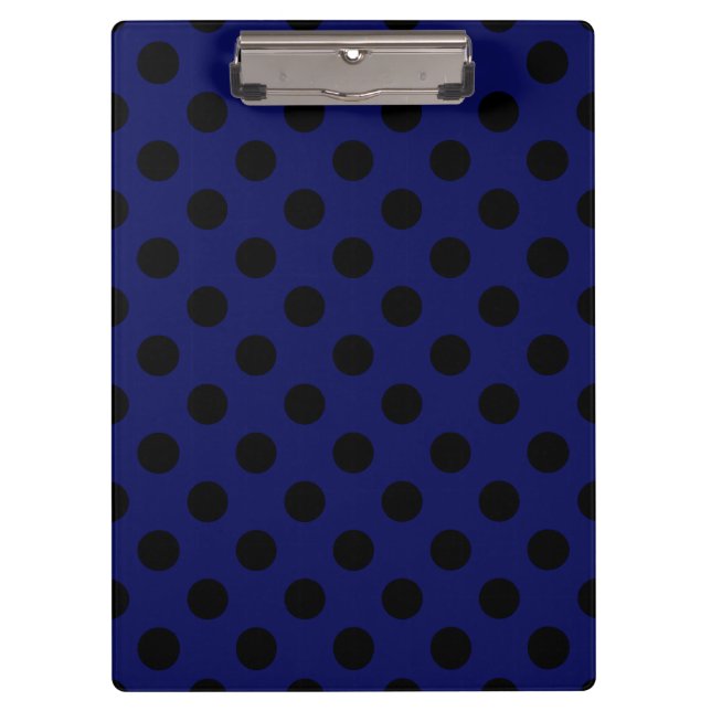 Porte-bloc Pois noirs sur bleu marine (Devant)