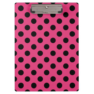 Porte-bloc Pois noirs sur fuchsia