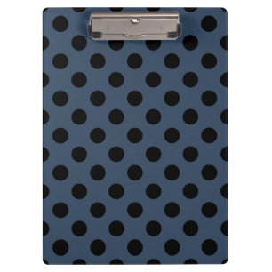 Porte-bloc Pois noirs sur gris-bleu