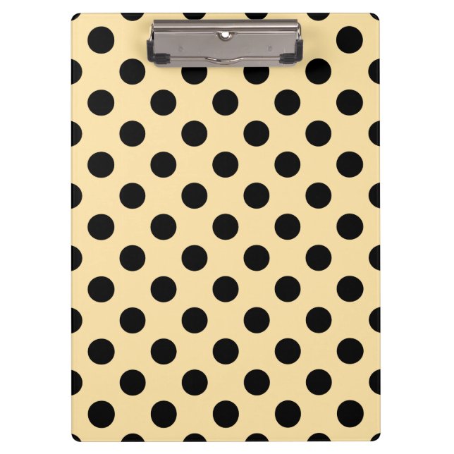 Porte-bloc Pois noirs sur jaune pâle (Devant)