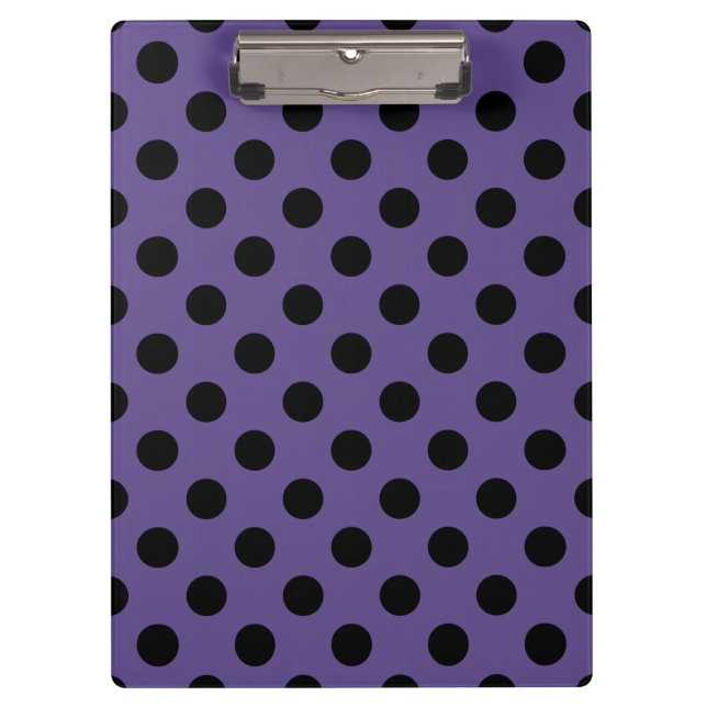 Porte-bloc Pois noirs sur ultra violet (Devant)