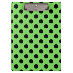 Porte-bloc Pois noirs sur vert citron