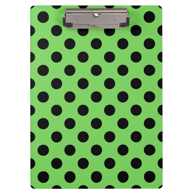 Porte-bloc Pois noirs sur vert citron (Devant)