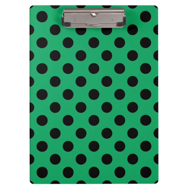 Porte-bloc Pois noirs sur vert frais (Devant)
