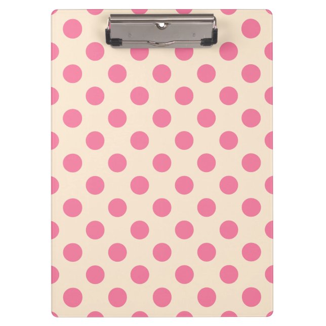Porte-bloc Pois roses à la crème (Devant)