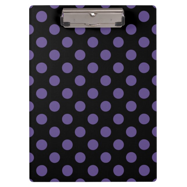 Porte-bloc Pois ultra violets en noir (Devant)