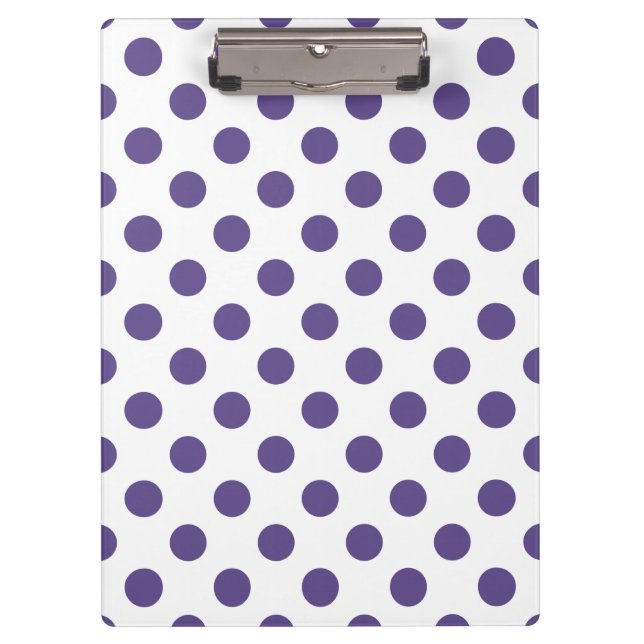 Porte-bloc Pois ultra violets sur blanc (Devant)