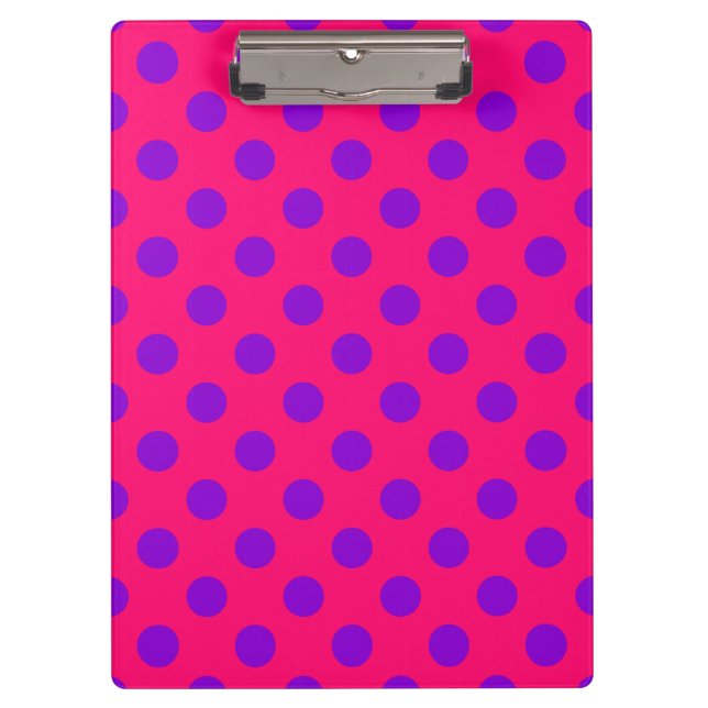 Porte-bloc Pois violets sur cerise (Devant)
