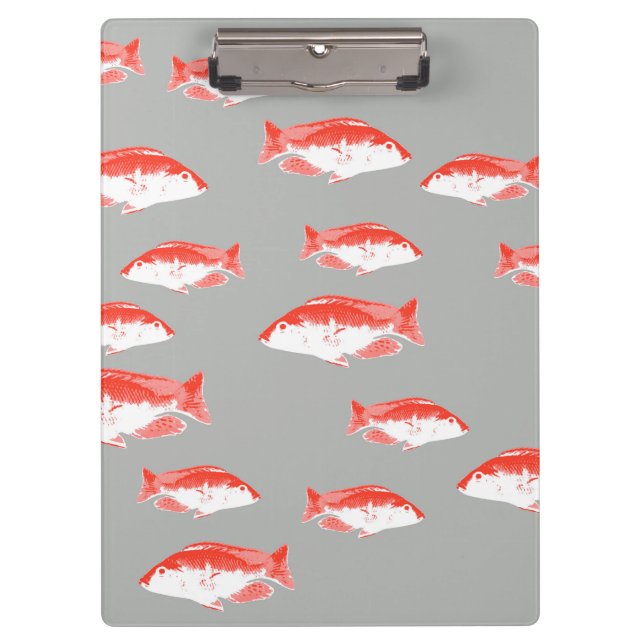 Porte-bloc Poisson rouge et gris (Devant)