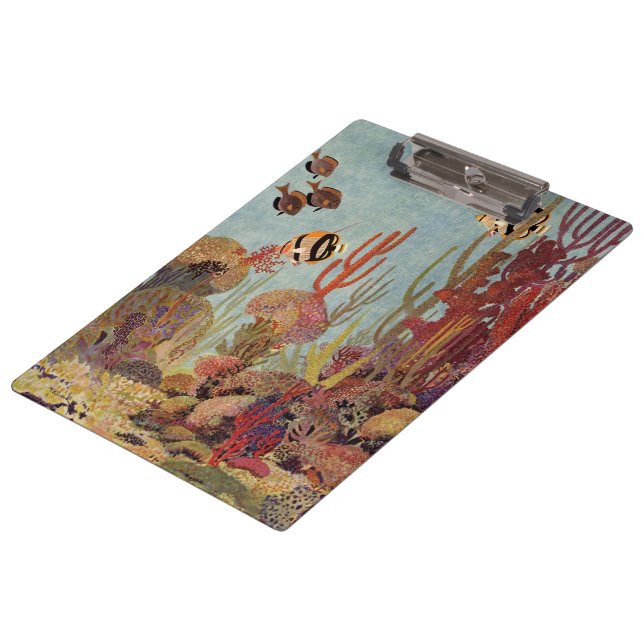 Porte-bloc Poissons-anges en corail, poissons tropicaux Vinta (Incliné)