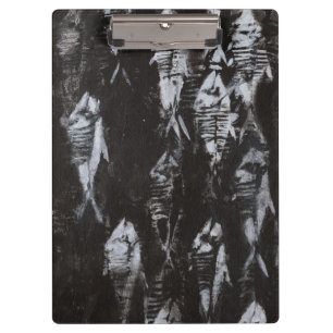 Porte-bloc Poissons blancs fossiles sur l'arrière - plan noi