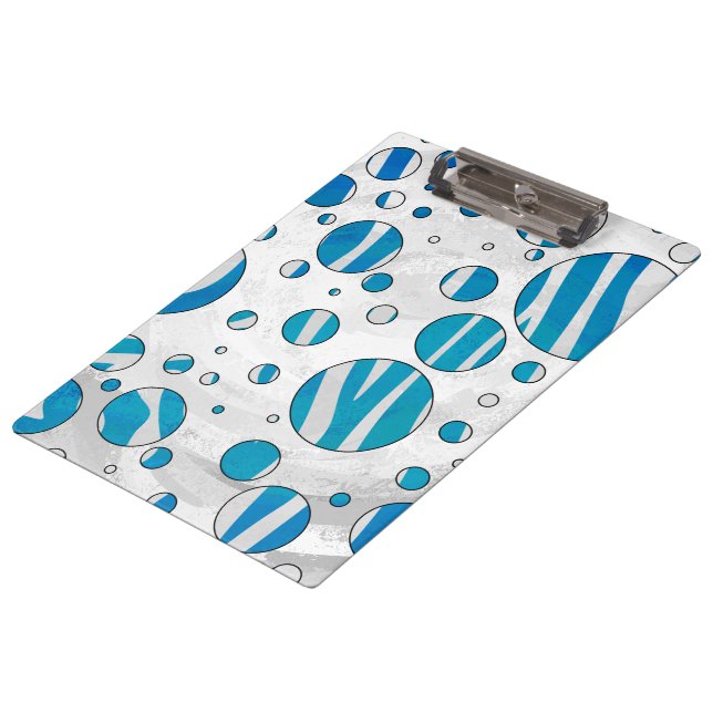 Porte-bloc Polka blanc et bleu Zebra (Incliné)