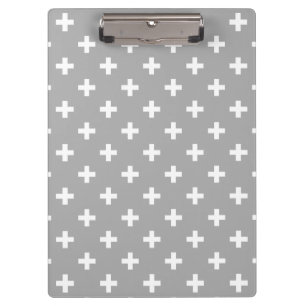 Porte-bloc Polka blanche croise sur gris