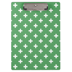 Porte-bloc Polka blanche croise sur vert