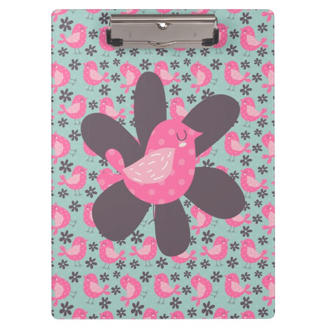 Porte-bloc Polka Dot Birds and Flowers (Devant)