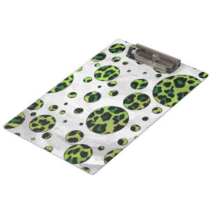 Porte-bloc Polka Dot Leopard noir et vert