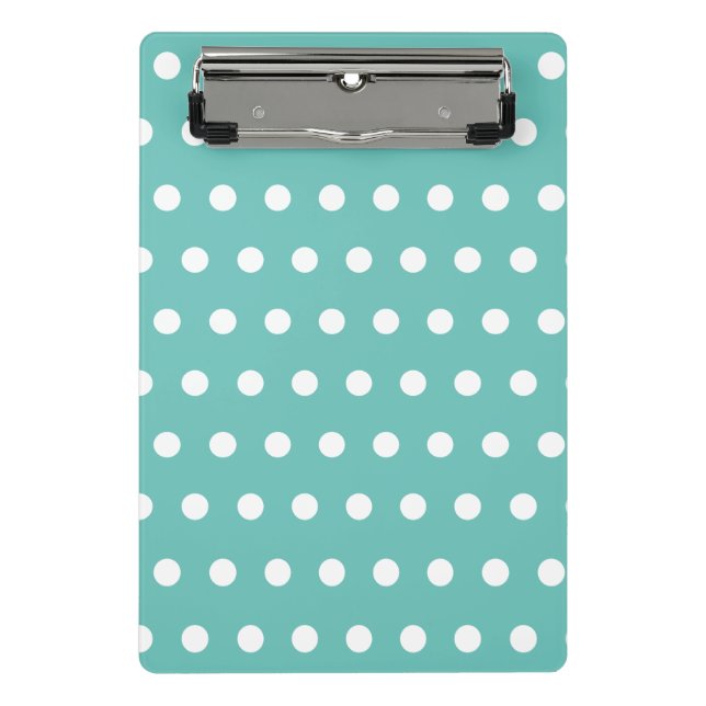 Porte-bloc Polka Dot Mini Porte - bloc (Aqua & White) (Devant)