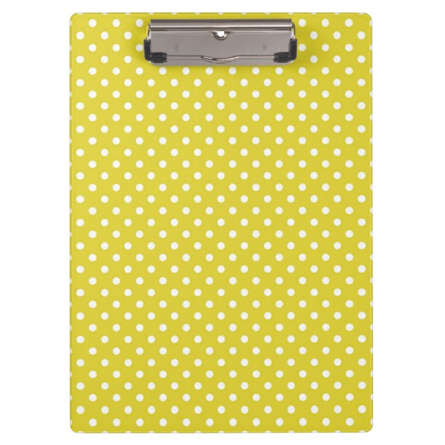 Porte-bloc Polkadot jaune et blanc (Devant)