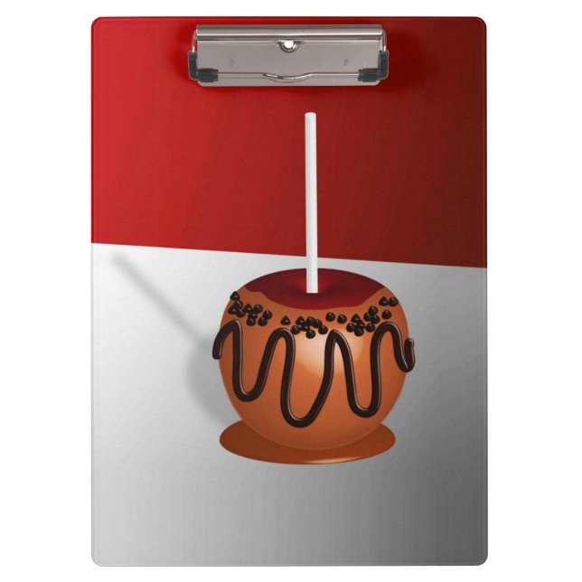 Porte-bloc Pomme de bonbons, rouge et caramel (Devant)