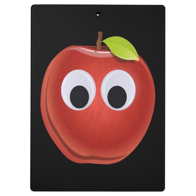 Porte-bloc Pomme rouge drôle avec yeux de googly (Dos)