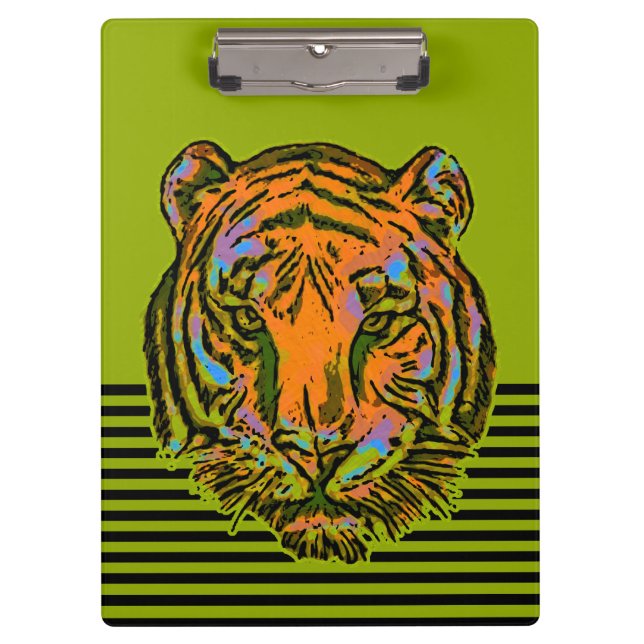 Porte-bloc Pop Art TIGER HEAD + votre backgr. & idées (Devant)