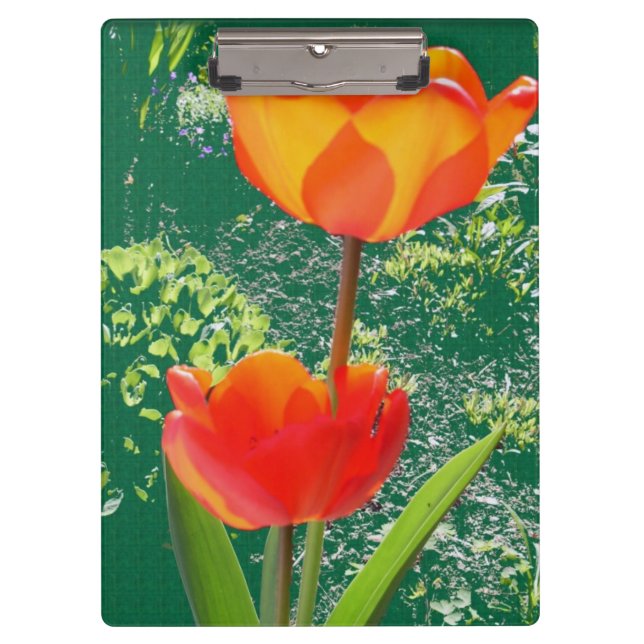 Porte-bloc Porte - bloc à fleurs orange (Devant)