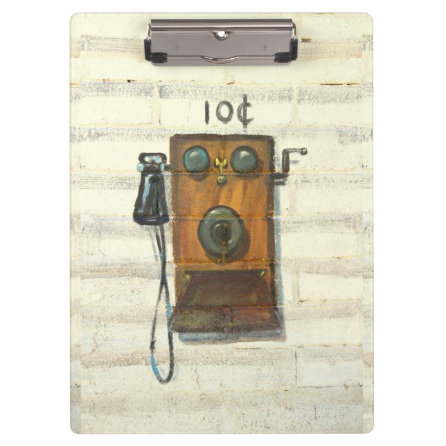 Porte-bloc porte - bloc ancien de téléphone mural (Devant)