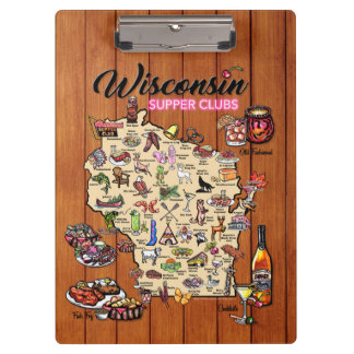 Porte-bloc Porte - bloc - Carte du club de souper du Wisconsi