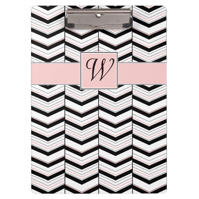 Porte-bloc Porte - bloc Chevron noir blanc et blanc (Devant)