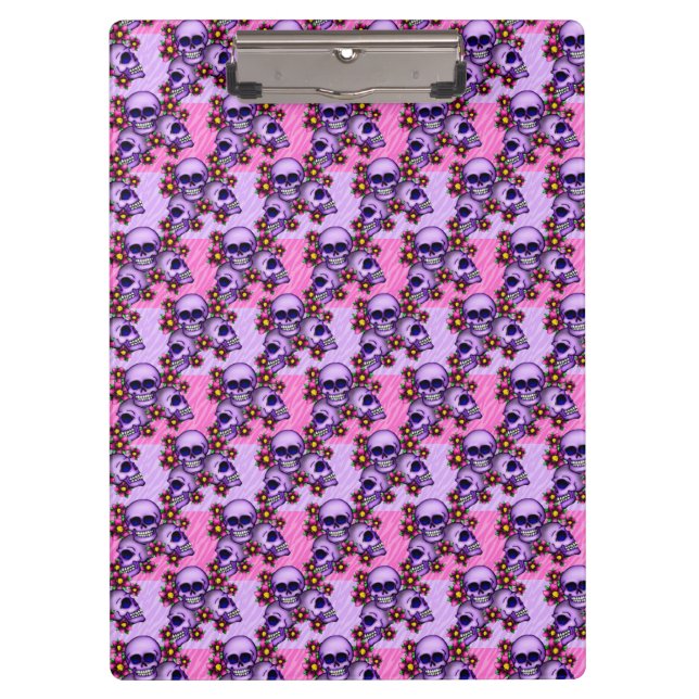 Porte-bloc Porte - bloc/Crânes et fleurs (Devant)