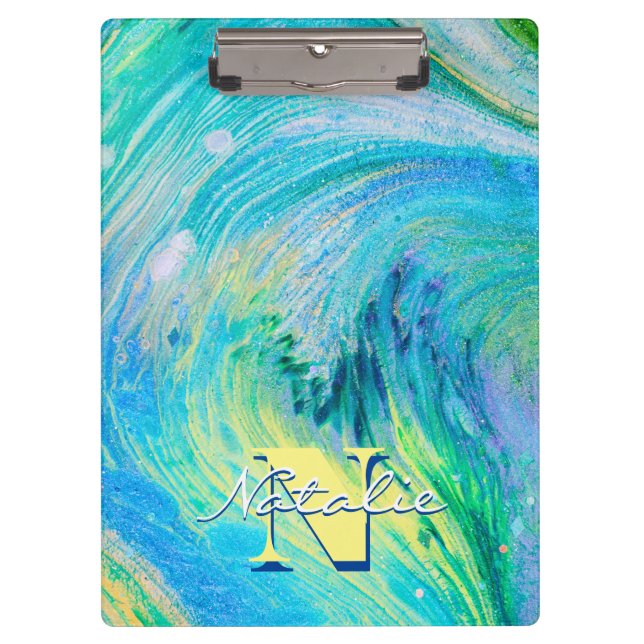 Porte-bloc Porte - bloc d'aération bleu acrylique Aqua (Devant)