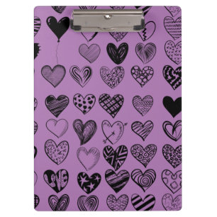 Porte-bloc Porte - bloc de dessin adorable du coeur noir