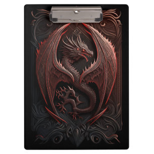 Porte-bloc Porte - bloc de dragon rouge et noir