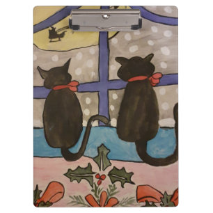 Porte-bloc Porte - bloc de Noël du chat noir