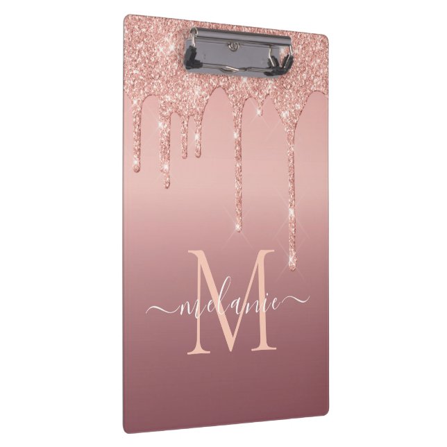 Porte-bloc Porte - bloc de Parties scintillant or rose Nom et (Swatch)