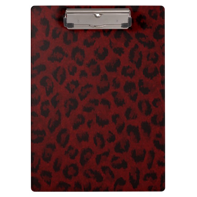 Porte-bloc Porte - bloc de peau léopard rouge (Devant)